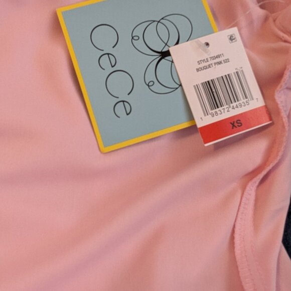 🖤 BF✨🎄CeCe Pink Tiered Sleeveless Belted Dress  Holiday Sz XS NWT - Picture 4 of 5